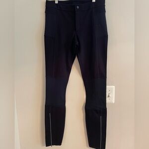 Athleta Black Trailsetter Motion Ankle Zip Ponte Moto Pants With Pockets Size 6T